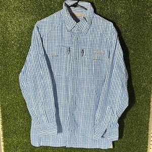 Cabela's Blue and White Gingham Casual Shirt